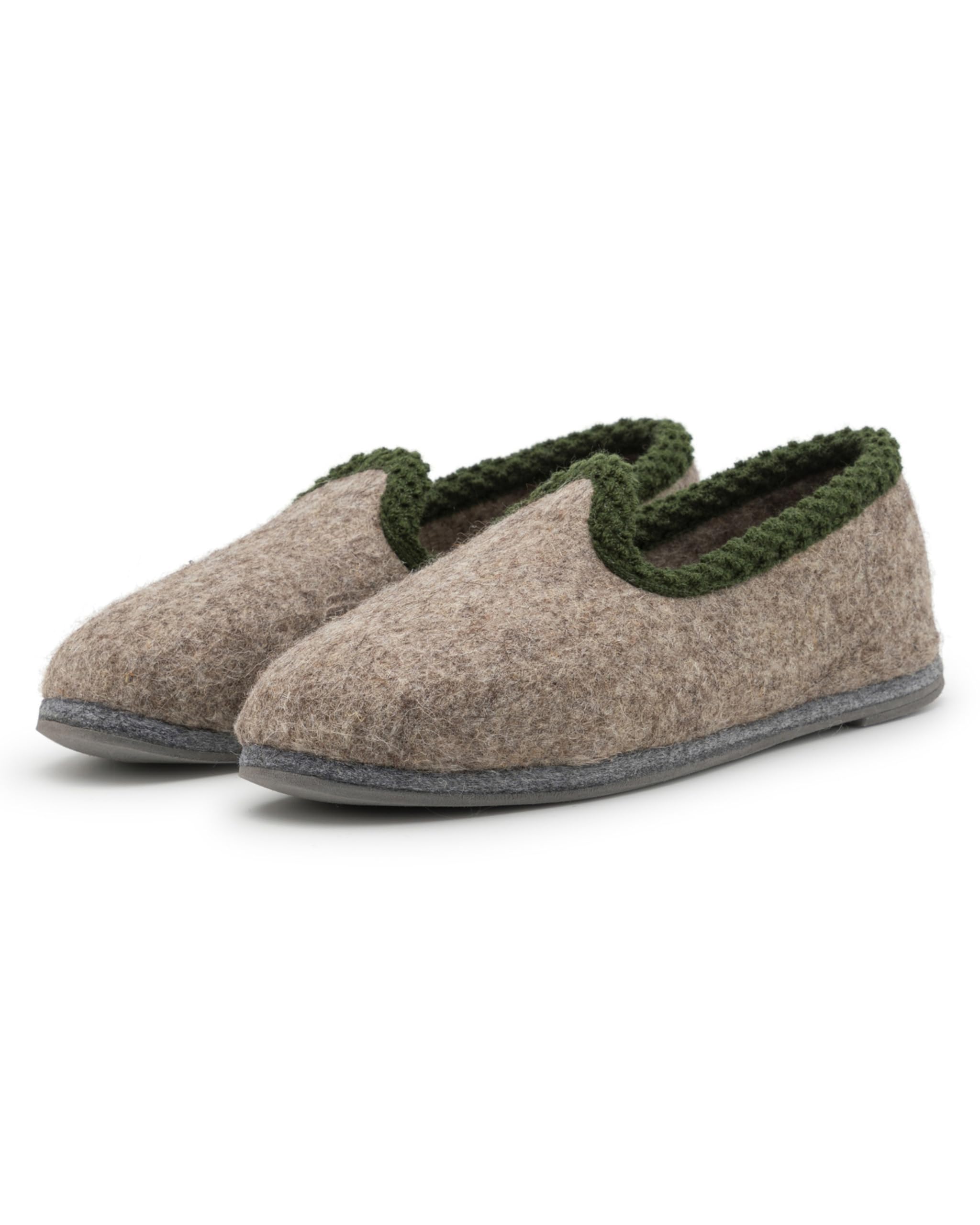 Pantoffelmann Filzpantoffeln aus 70% Wolle mit Gummisohle, Grau, Gr. 43