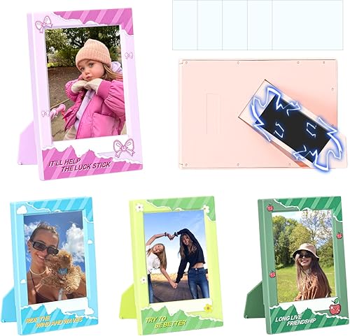 Vista 39 de CAIYOULE Mini portarretratos de 2.15 x 3.4 pulgadas para películas Fujifilm Instax Mini de 3 pulgadas, marco Polaroid de PC para almacenamiento