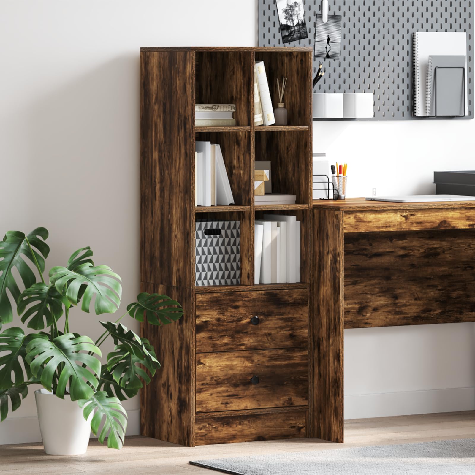 Armoire de jardin intérieur en chêne fumé pour créer un coin de verdure dans la chambre