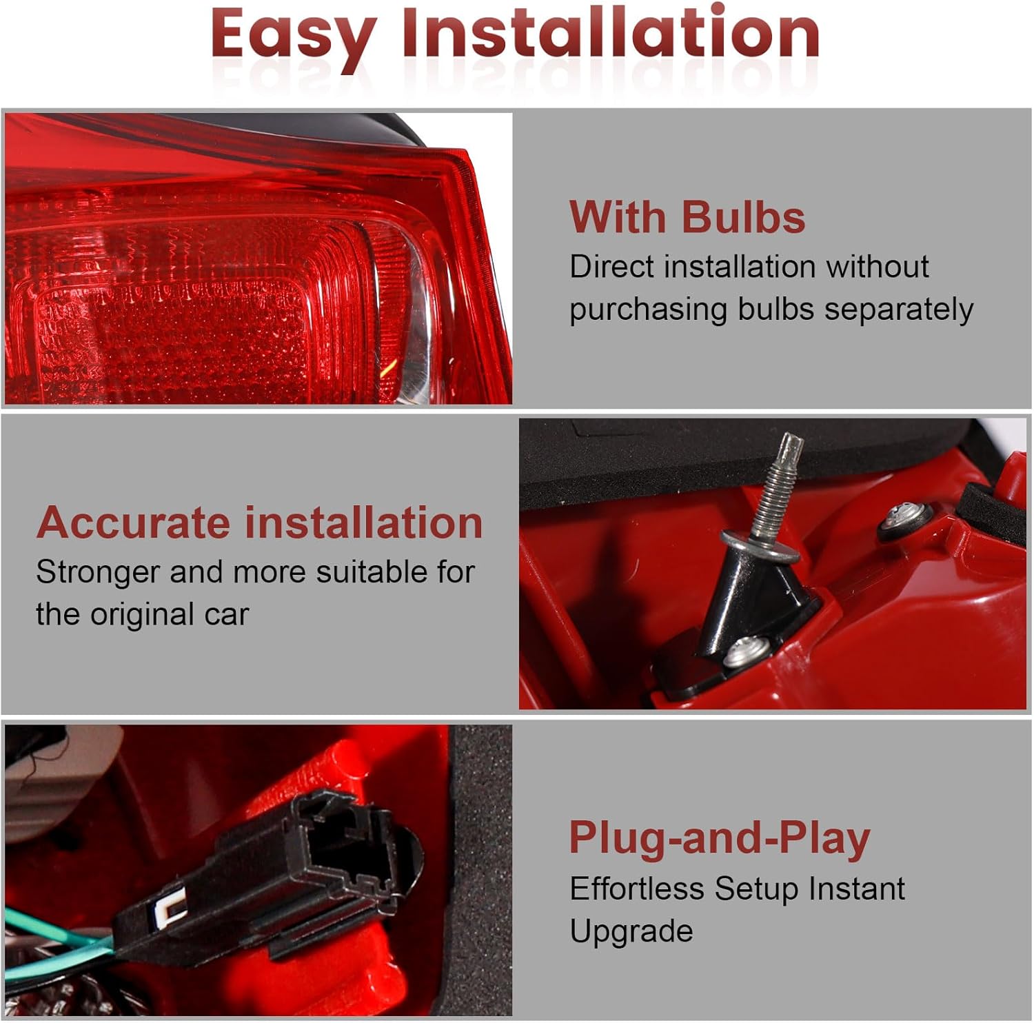 Tail Lights Outer Assembly Compatible with 2013 2014 2015 Chevy Malibu LT LS Eco,Right Passenger Side Rear Light Taillights Replacement # 23294319