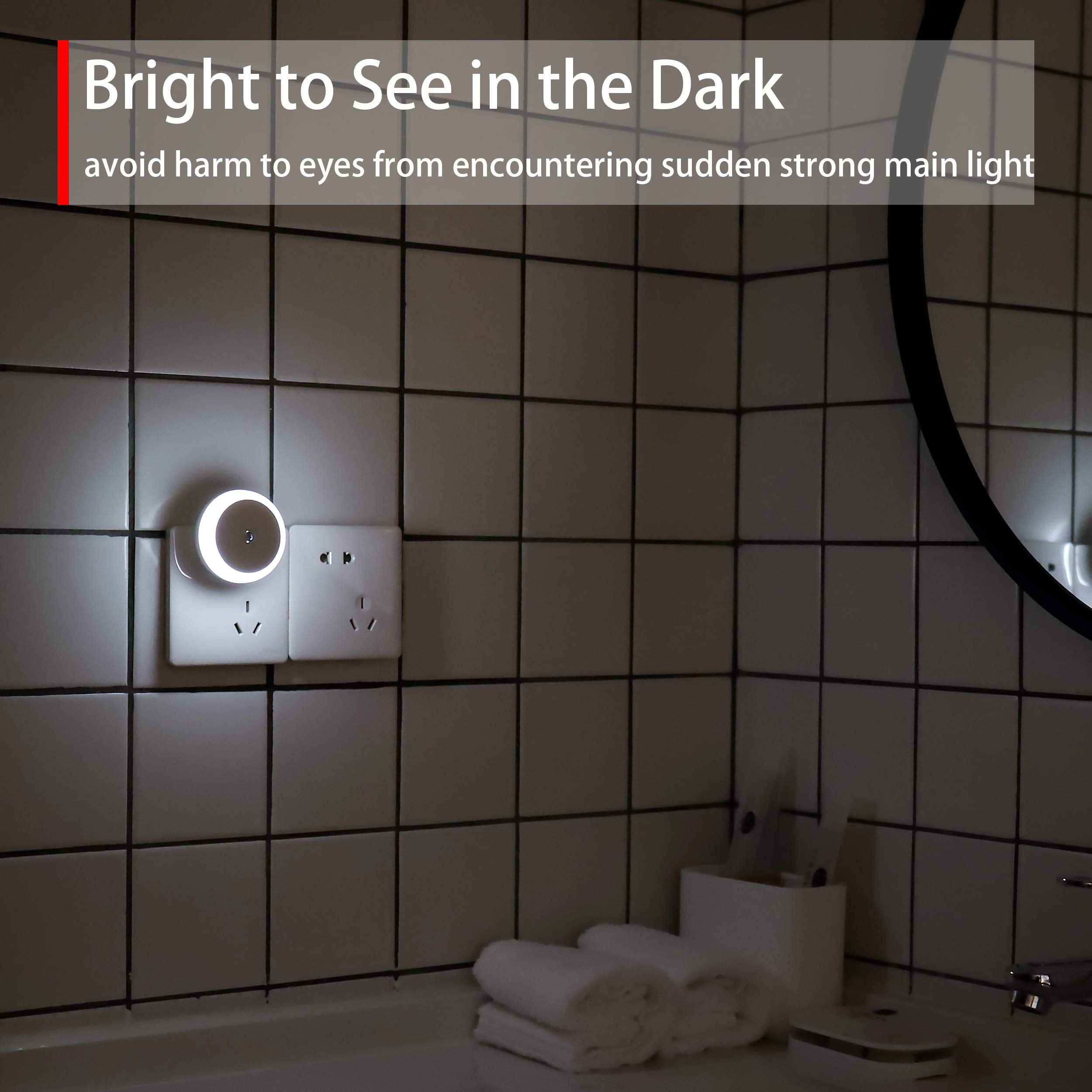 Luce Notturna LED A Induzione CHICIRIS - Plug-in, 0.7W, Luce Calda 2800k - Per Corridoio, Bagno, Camera Da Letto