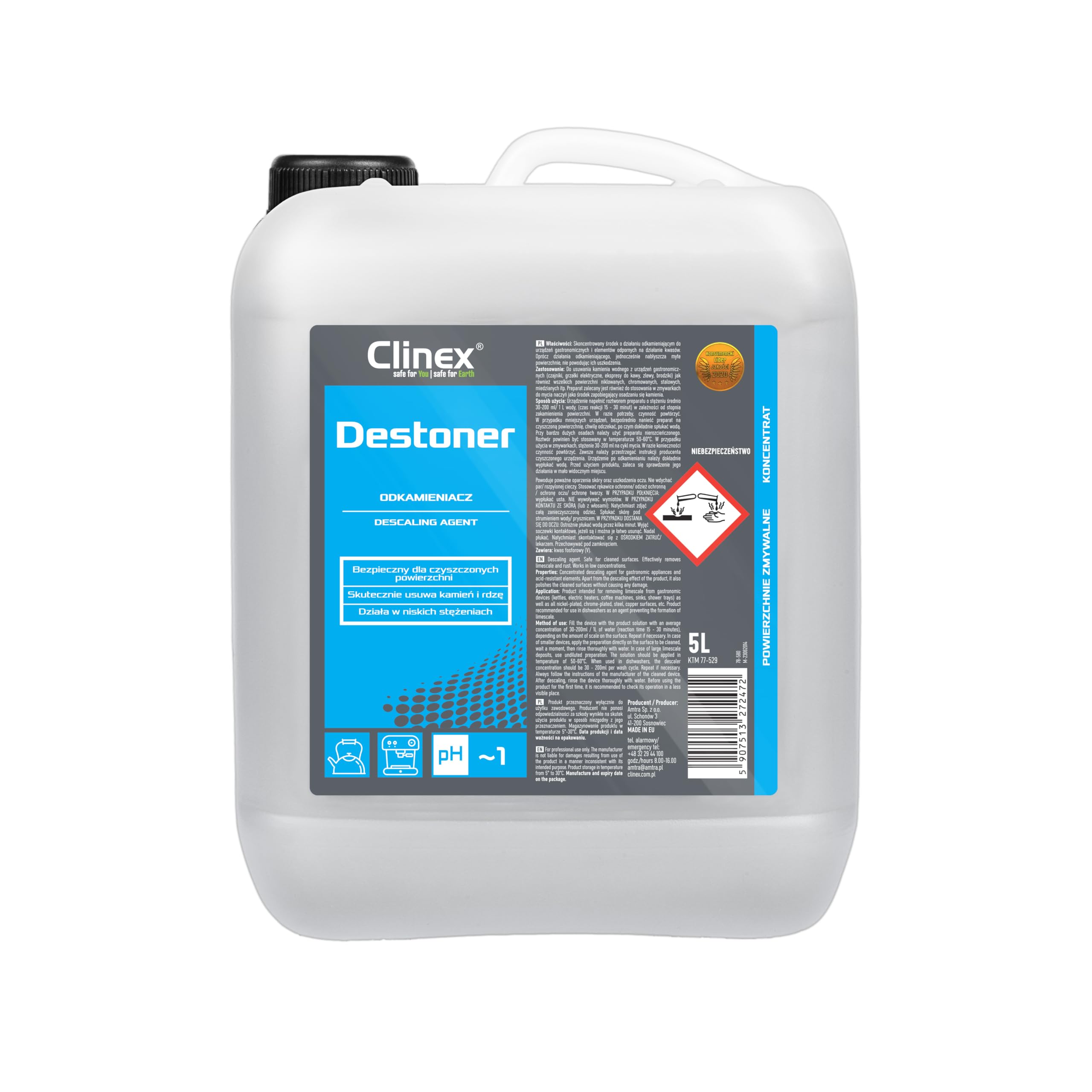 Clinex Entkalker Kaffeevollautomat Flüssig 5 L - Entkalker Kaffeemaschine - Kaffeemaschinen Entkalker - Entkalket für Kaffeevollautomat und Andere Geräte