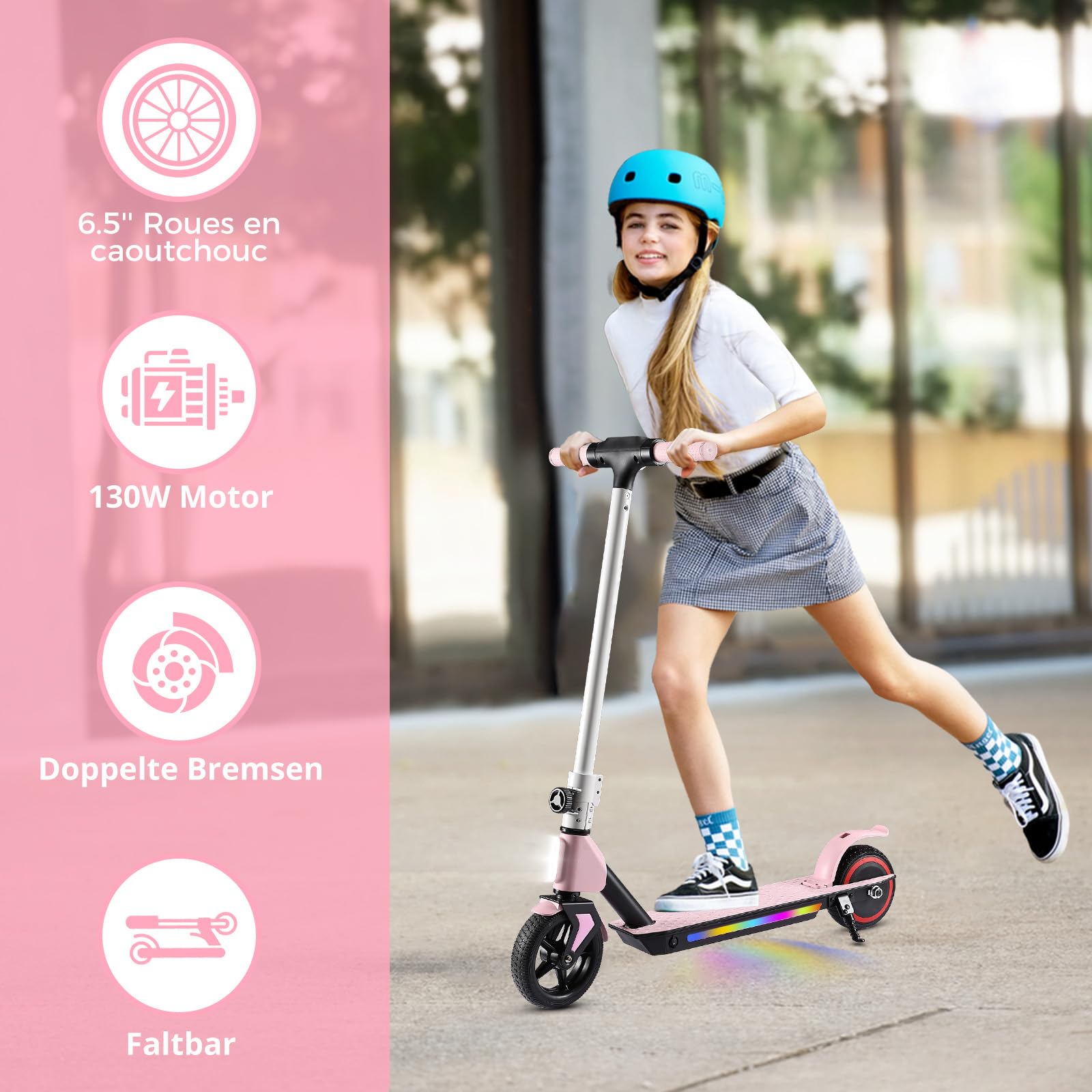 Trottinette électrique Enfant,Trottinette Electrique 6-12 Ans,Pliable Trottinette Enfant,Trotinette Electrique Écran LED,PliableTrottinettes électriques Autonomie de 8 km