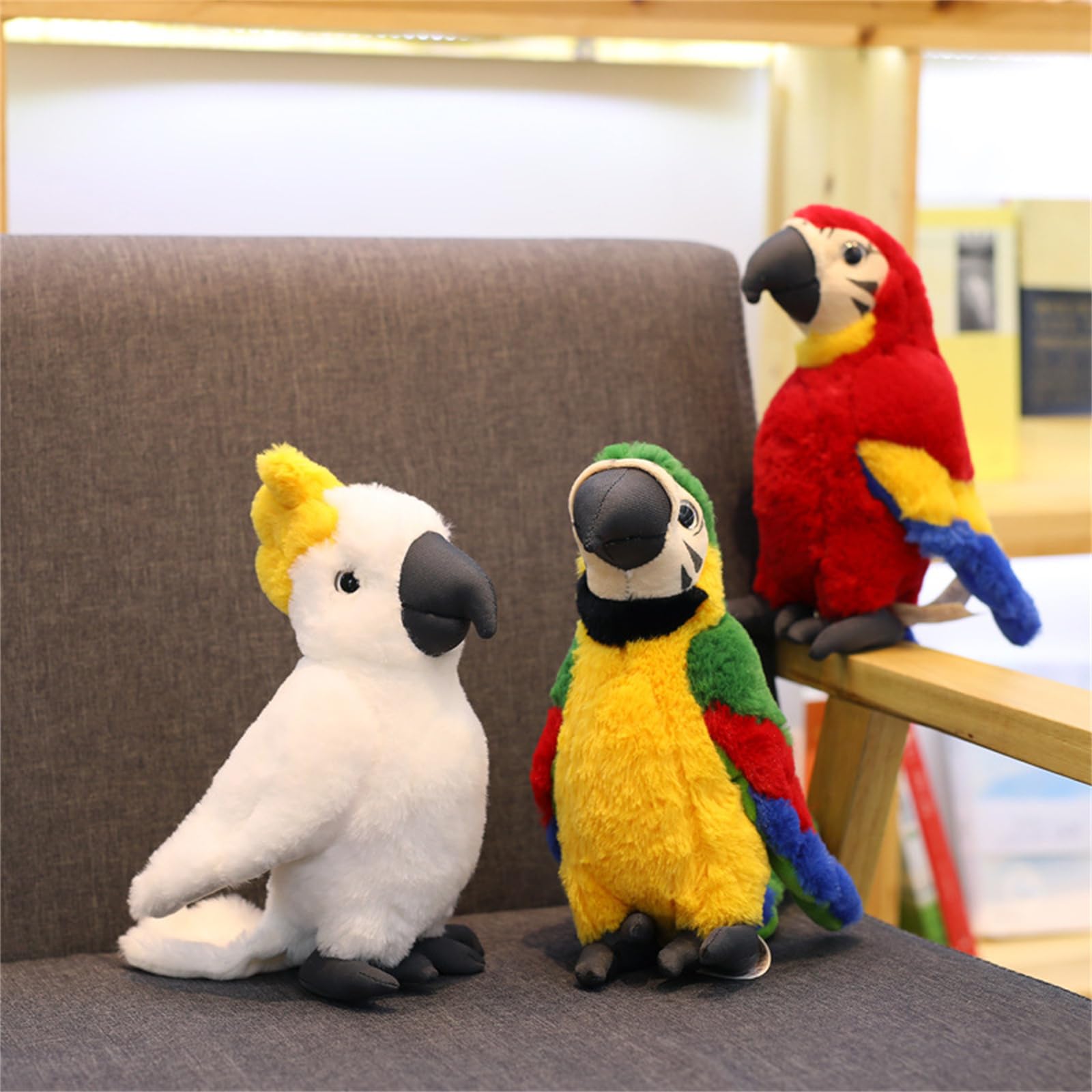 champracer Peluche a forma di pappagallo per bambini, morbido peluche per bambini, lunghezza 30 cm, blu, giallo, pappagallo, parrot, peluche per bambini, ragazze, ragazzi (30 cm, rosso)