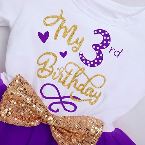 Miniatura 4 de ODASDO Vestido de fiesta de cumpleaños de manga corta para niña pequeña, vestido de tul de princesa con diadema