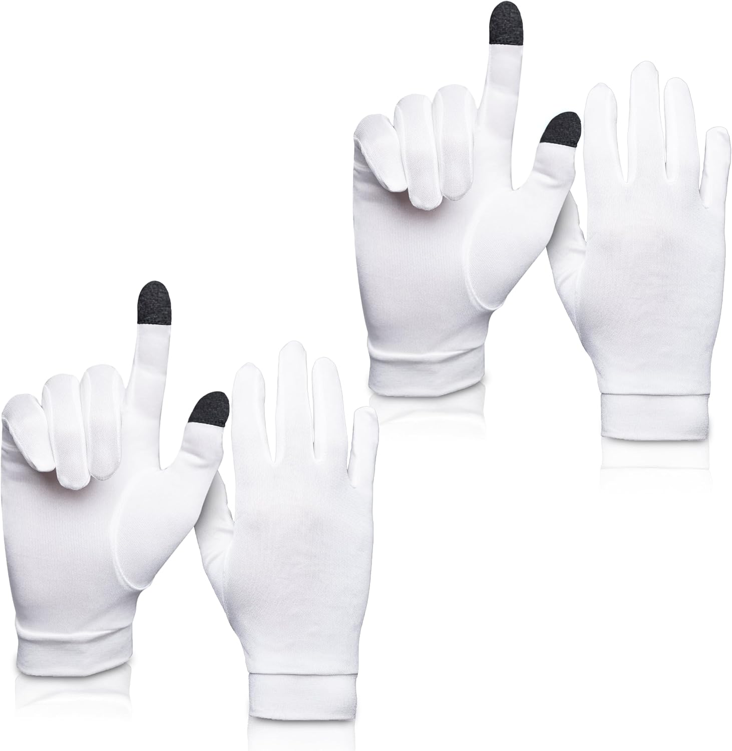 Pure Silk Glove Liners 2 Pack for Men & Women | Touchscreen Winter Gloves