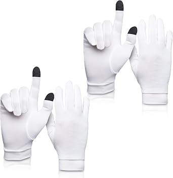 Pure Silk Glove Liners Pack of 2 | Soft & Comfortable | Touchscreen Thermal Gloves | Natural Wear | Unisex | With Wash Bag
