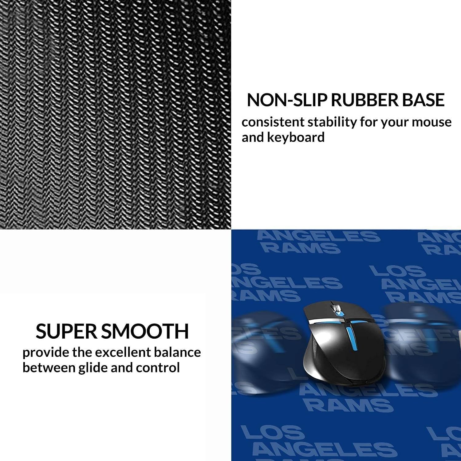 Large Gaming Mouse Pad with Non-Slip Rubber Base for Laptop Computer Desktop Keyboard,Blue Yellow Design Stitched Edges Mouse Desk Mat for Football Sport Fans