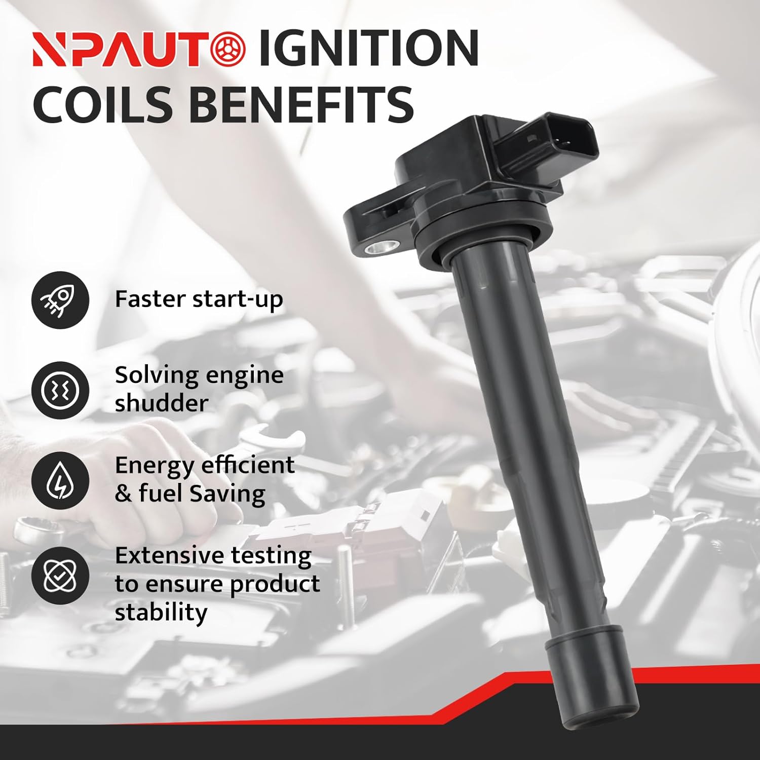 Ignition Coil Pack Set of 4 fit for 2.3 Acura RDX 2007 2008 2009 2010 2011 2012, 2.4 Acura TSX Base 2004 2005 2006 2007 2008, UF417