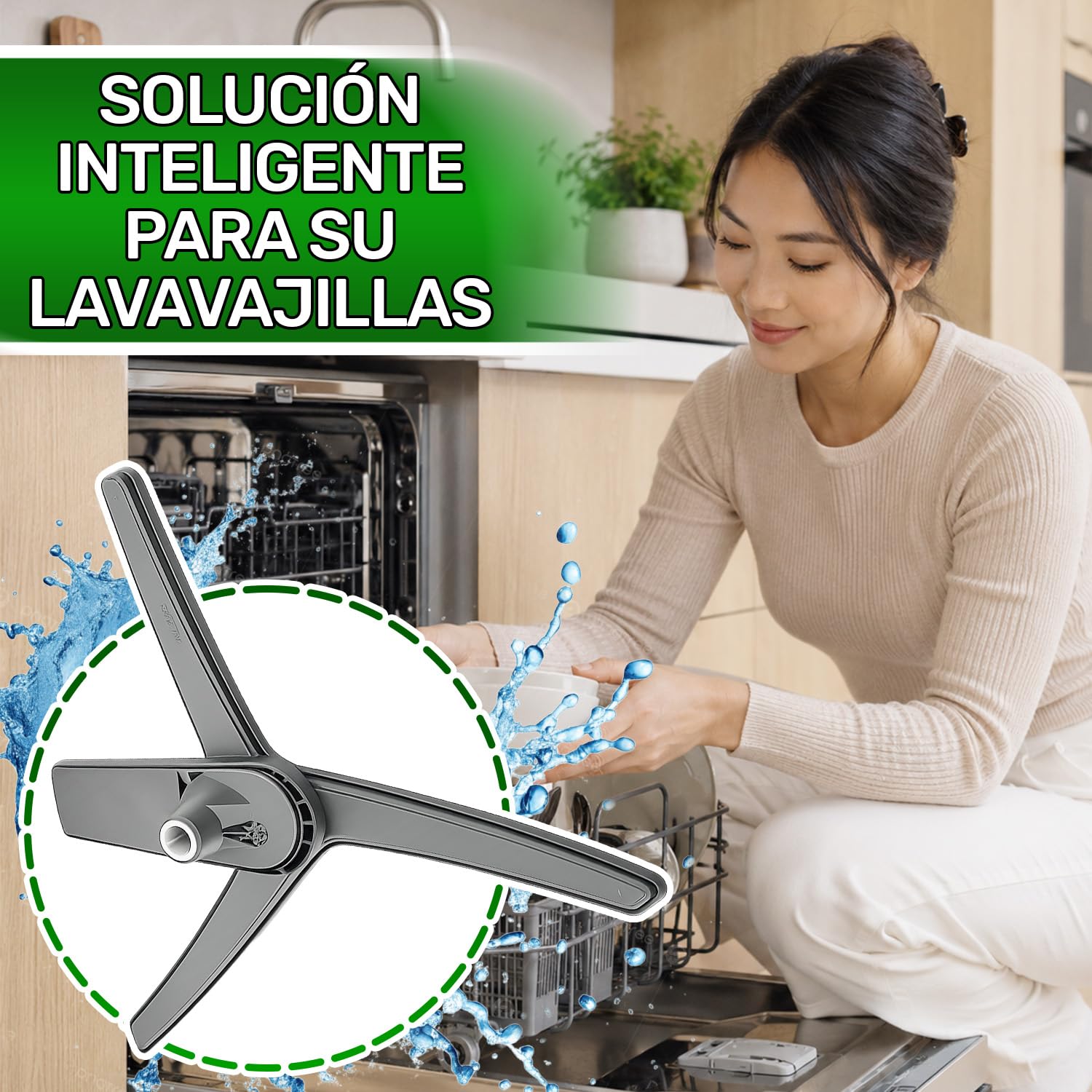 Aspersor Inferior para Lavavajillas con Código Original 1517350100 1517350200 1517300200 para Beko para Arcelik para Grunding C00869435 C00869436 para Whirlpool - Garantía de 5 Años - ONIX TECH