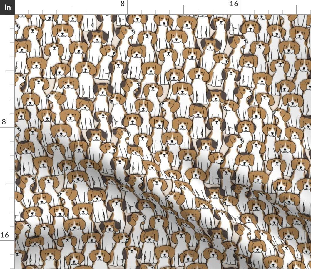 Spoonflower Fabric - Beagles Beagle Dogs Puppy Portrait Puppies Abstract Nursery Printed on Petal Signature Cotton Fabric by The Yard - Sewing Quilting Apparel Crafts Decor