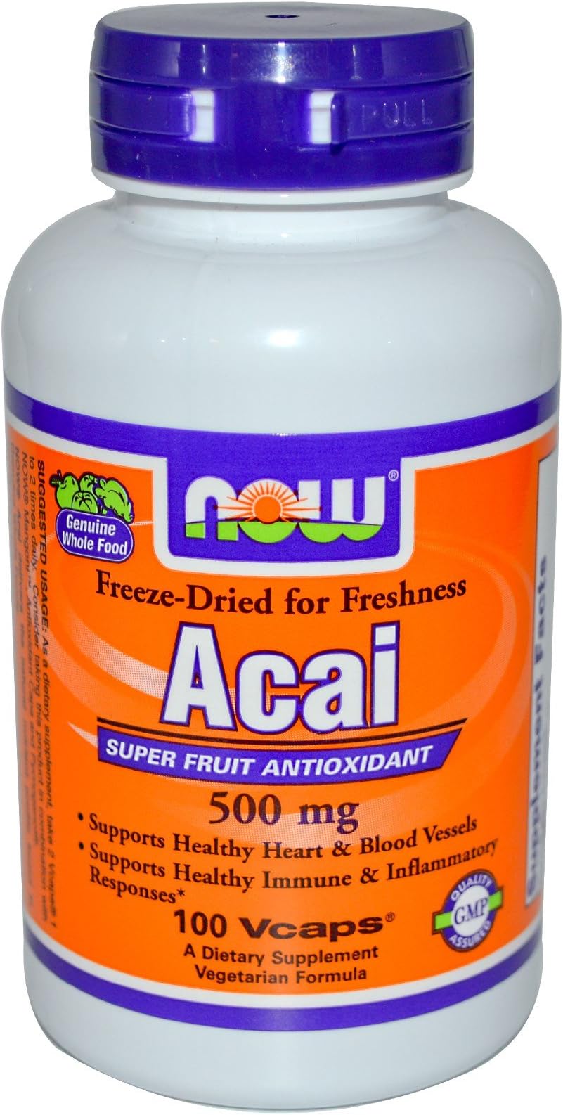 Now Foods, Freeze-dried Acai, 500 Mg, 100 Veggie Caps