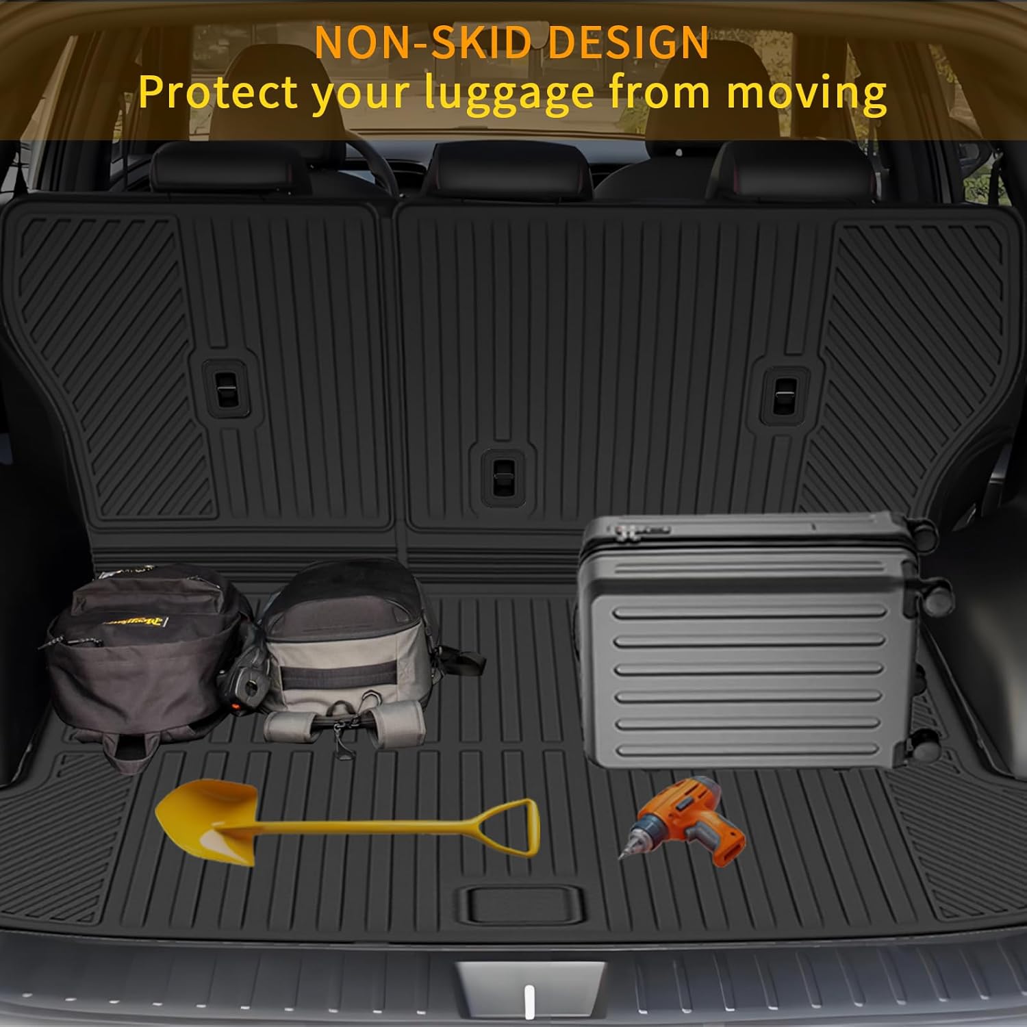 Cargo Mat Compatible with Tucson 2022 2023 2024 2025 2026 Trunk Mat with Backrest Liner TPE Cargo Liner Back Seat Cover Replacement for 2022-2026 Tucson Accessories