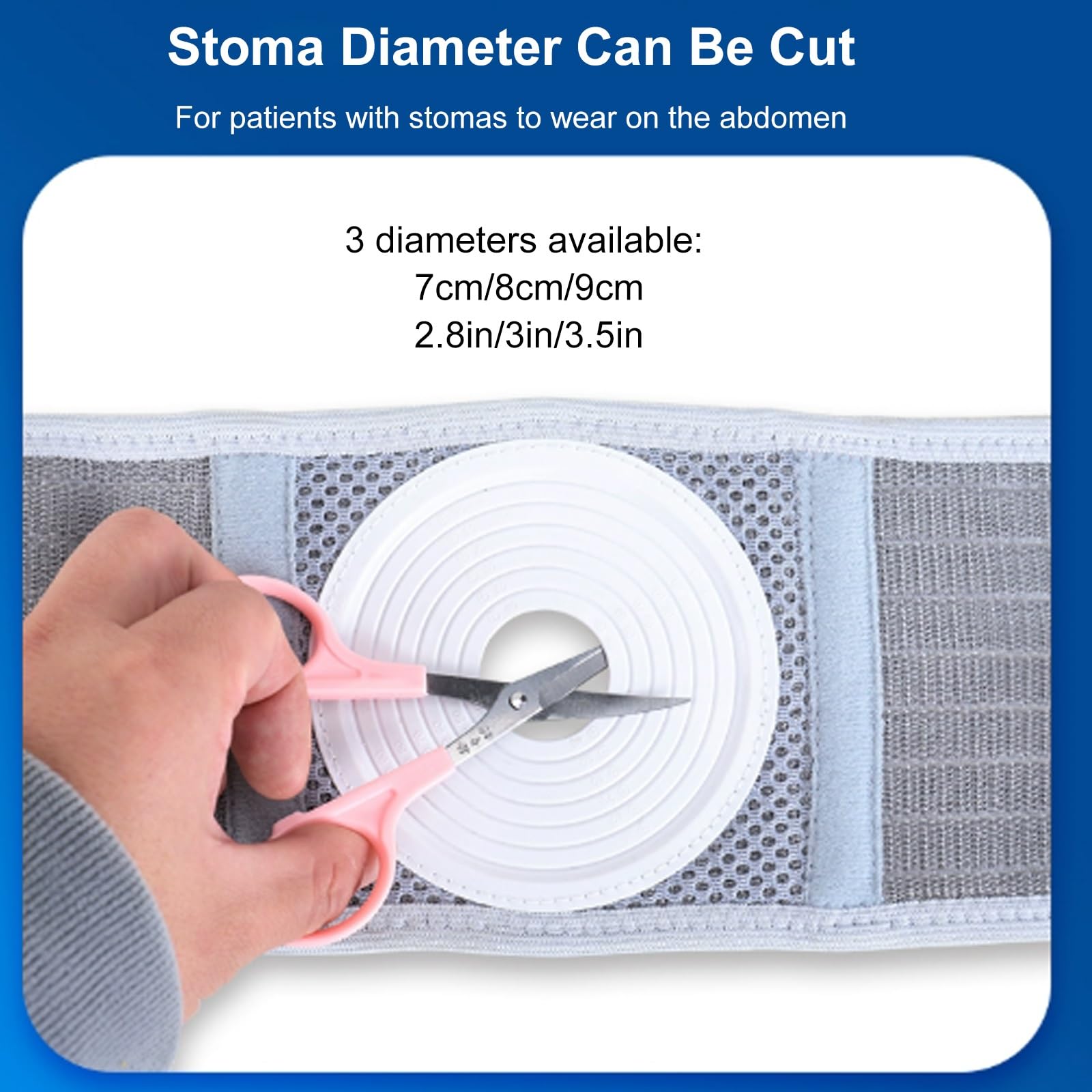 Unisex Stomagürtel, Stomagürtel, Hohe Haftung, Nabelbruchbandage mit Verstellbarer Öffnung zur Verhinderung der Stomaöffnung Bei Parastomalen Hernien, 12 Cm Breit(L)