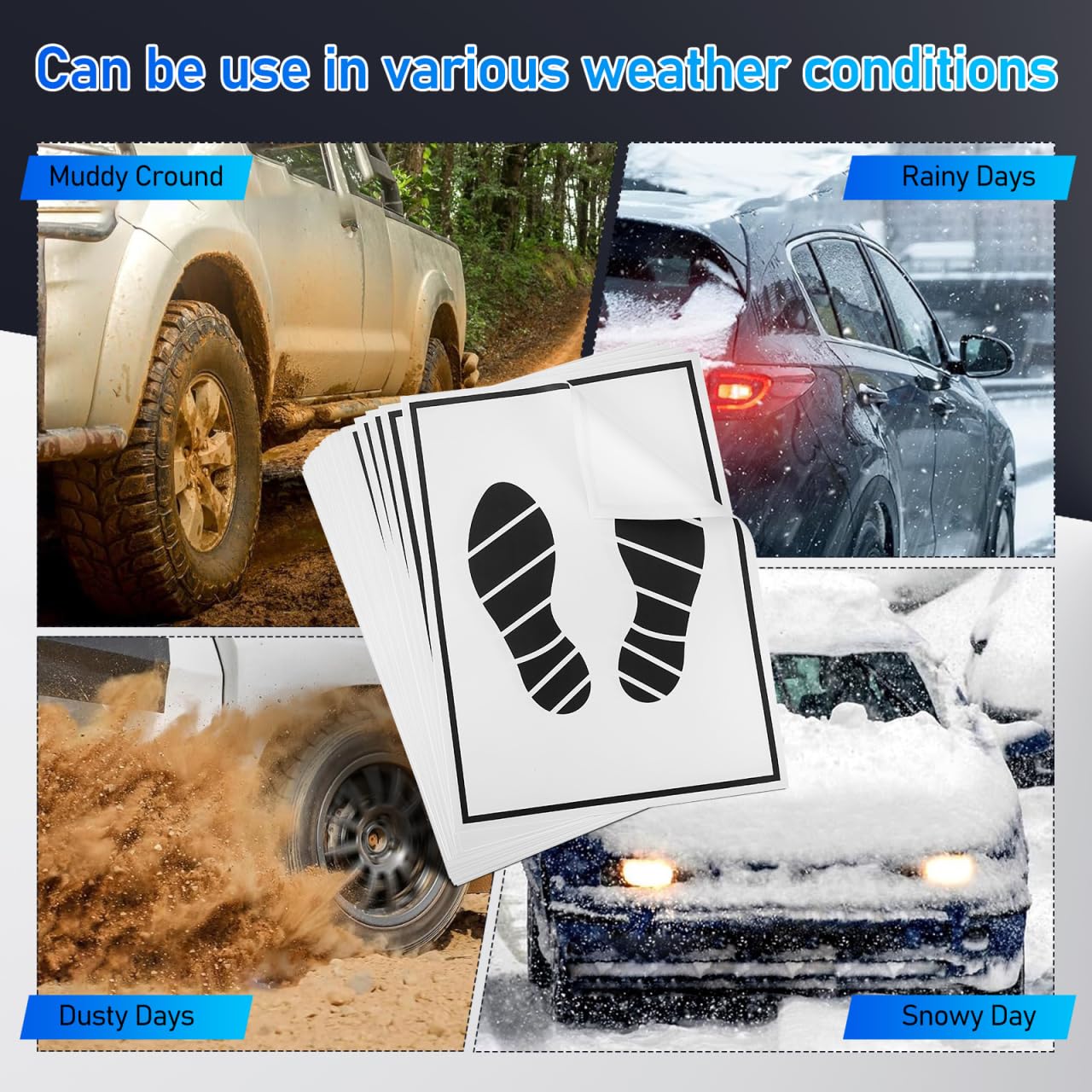 balacoo Disposable Car Paper Floor Mats 50 Pcs Portable Waterproof Vehicle Foot Pads 20X15 Inch for Auto Dealership — view 4