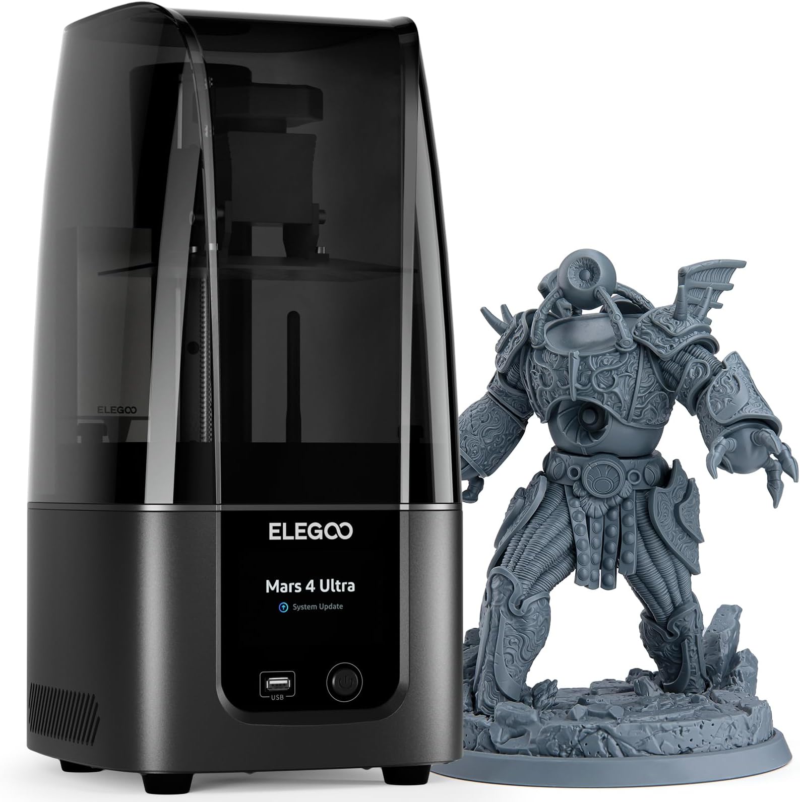 ELEGOO Mars 4 Ultra MSLA 3D Printer, Desktop Resin 3D Printer with 7 Inch 9K LCD, Wi-Fi Connectivity, Effortless Leveling System, ACF Release Liner Film, Printing Size of 153.36x77.76x165 mm³