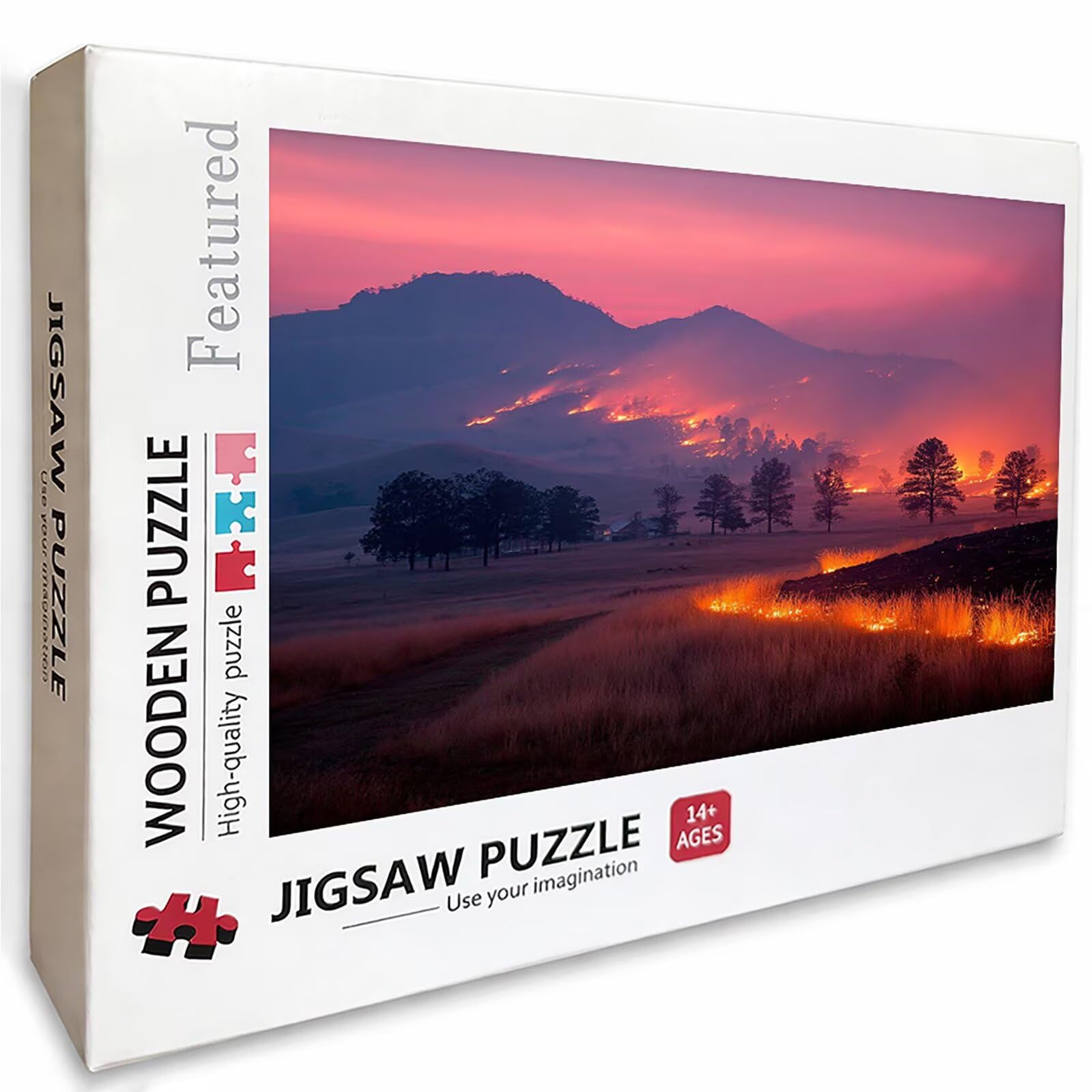 Livre Puzzle 6000 pièces Adultes, Puzzle Bois 179x105cm, Adultes Jeu éducatif Défi énigme avec Une Boîte d'emballage Exquise, Jeu Relaxant Détente Collection, été Decoration Chambre, (Flamme) 1-4950