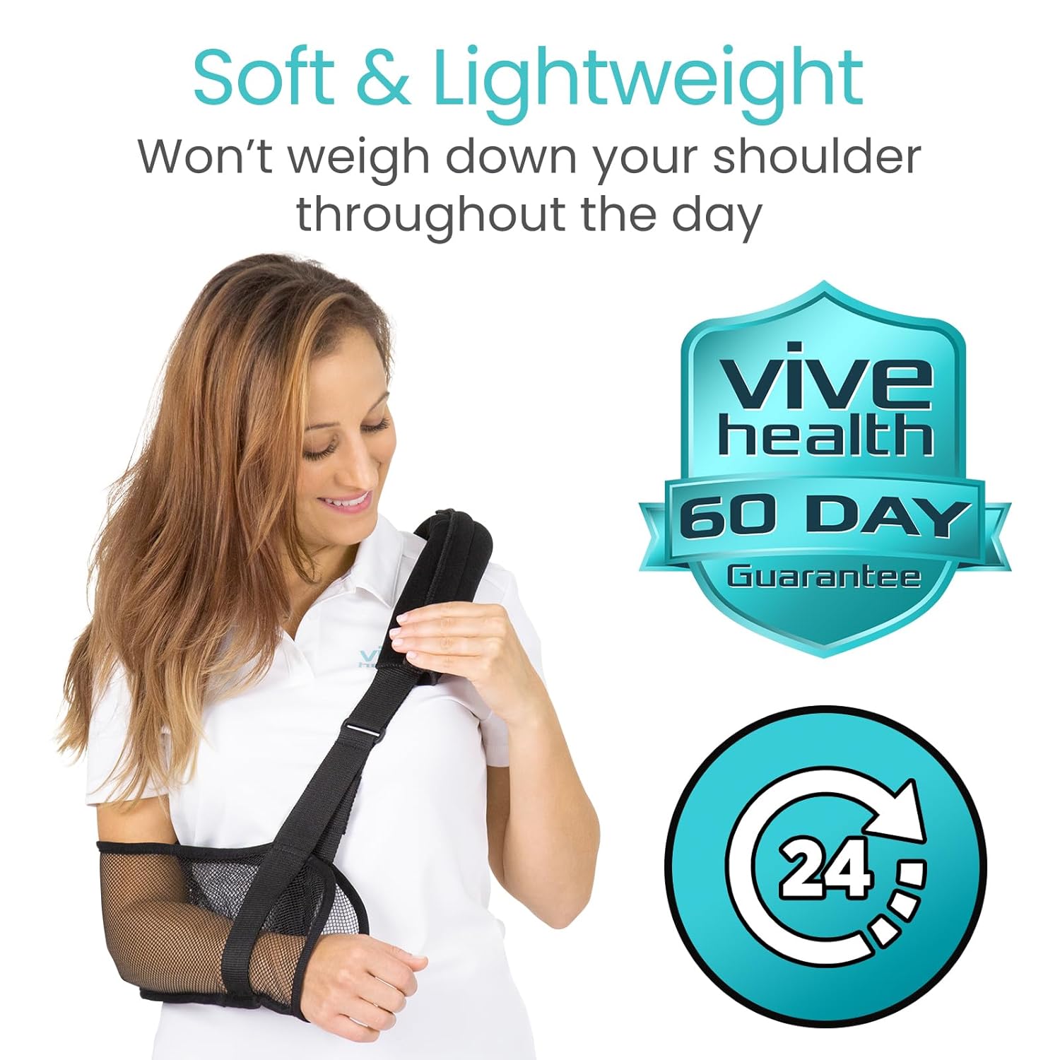 Vive Mesh Shoulder Sling - Arm Brace for Torn Rotator Cuffs - Right left support for men and women - adjustable immobilizer for shower - elbow, wrist, thumb injuries, stabilizer Vive Mesh Shoulder Sling - Arm Brace for Torn Rotator Cuffs - Right left support for men and women - adjustable immobilizer for shower - elbow, wrist, thumb injuries, stabilizer