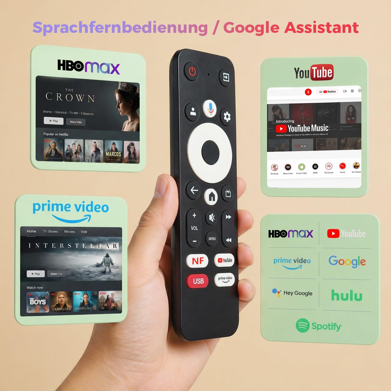 VLH 27 Zoll Tragbarer Fernseher, Smart Google TV, Batteriebetriebener Outdoor-Fernseher 1080P, Dolby Audio, 300cd/m², WLAN ＆ Bluetooth, Fernbedienung für Google Assistent, Ideal für Camping, Parties