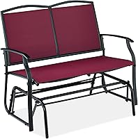 Vista 13 de Best Choice Products – Silla mecedora para 2 personas para patio al aire libre, banco para jardín, balancín de acero con tela Textilene, marco