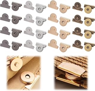 16 Pair Snap Buttons Metal Seamless Magnetic Buckle Clasp,Magnetic Snaps,Magnetic Snaps for Purses and Totes Clothing and DIY Crafts,No-Sewing Clip Closures,