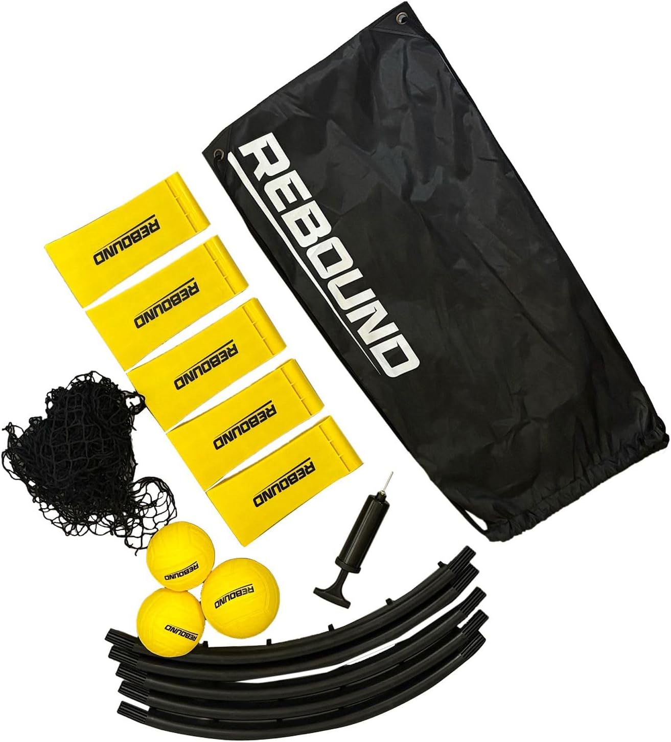 REBOUND Beach Game Ball for Adults and Family-Volleyball Spike Game-Outdoor/Indoor Game Set(Upgraded Version)-Played Backyard/Lawn-Gift for Boys and Teenager, Includes 3 Balls, Net,Pump,Carry Bag