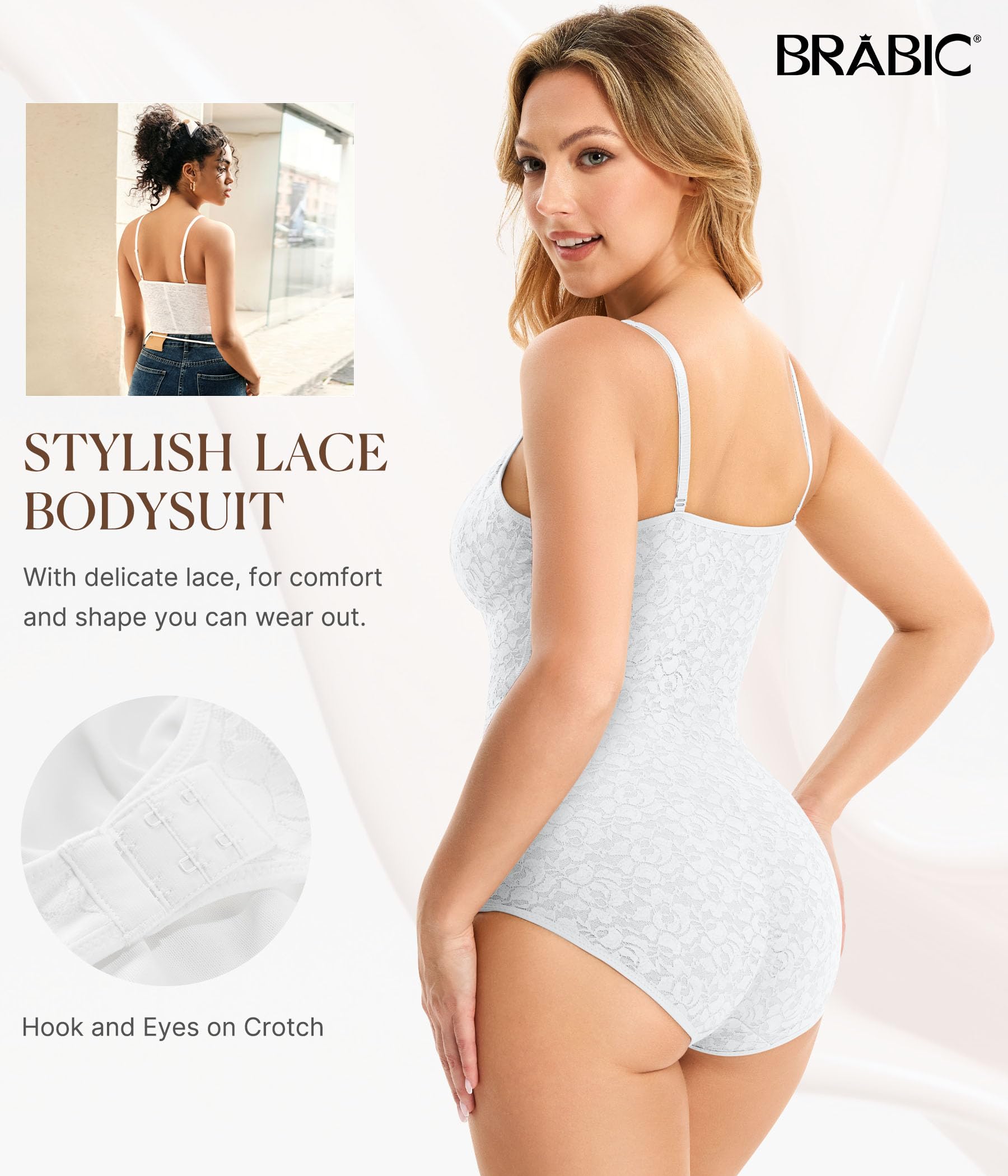 BRABIC V-neck Backless Camisole Jumpsuit Shaper Faja moldeadora Mujer