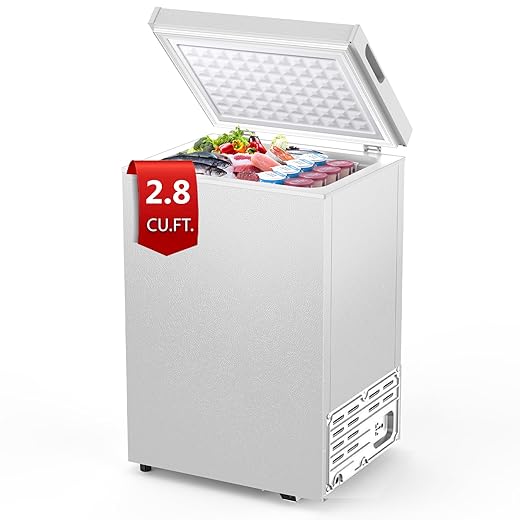 COWSAR Deep Freezer 3.5 Cu.Ft Chest Freezers with 2 Removable Baskets, Top Open Door Compact Congelador, Adjustable 7 Temperature Control for Kitchen, Office, Dorm Apartment, Garage, Commercial