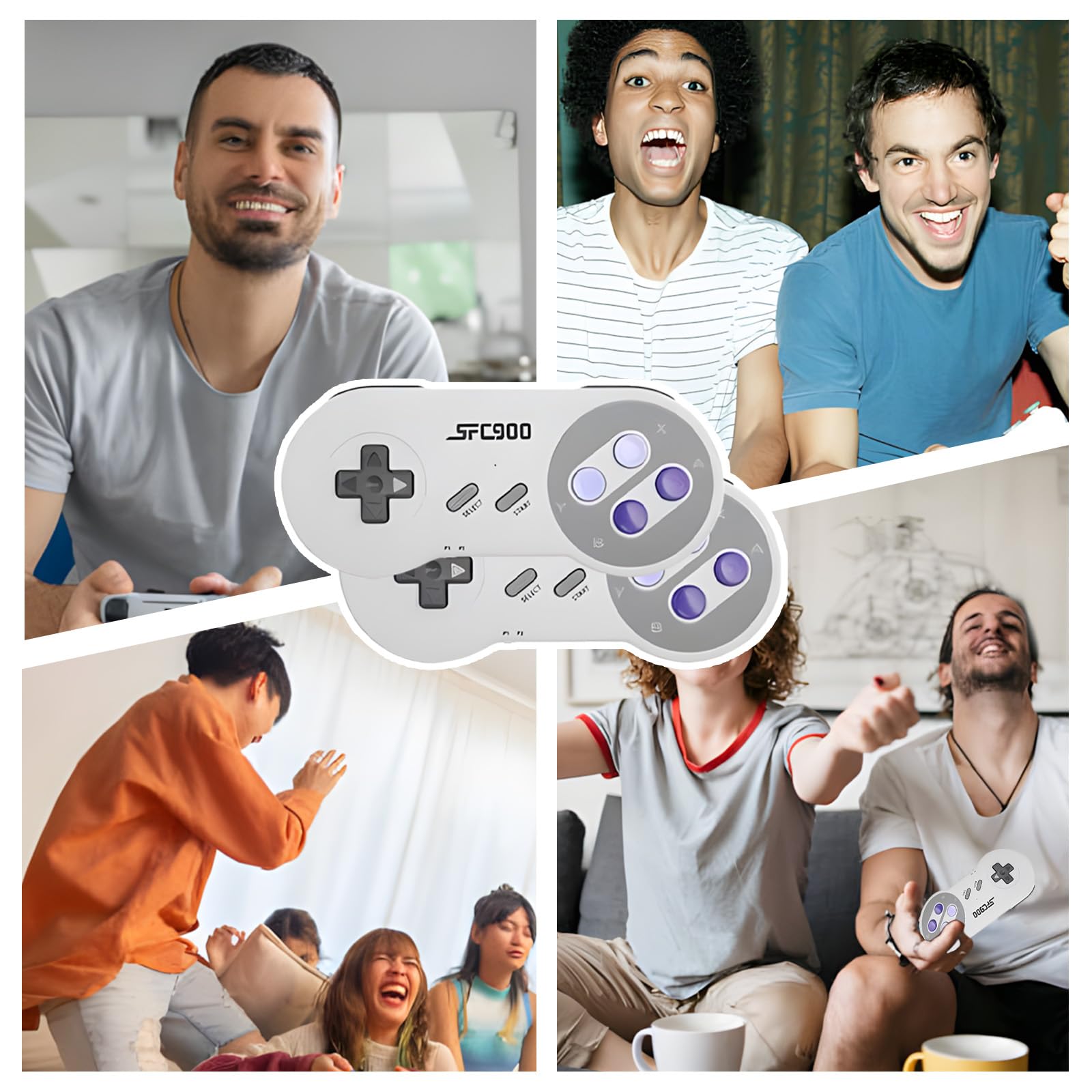 Console per Videogiochi Retrò,Console SF900,Console di Gioco USB Senza Fili,Scheda Integrata da 2.4 GB,Connessione Hdmi-Giochi Hd Nostalgici Retrò 5000
