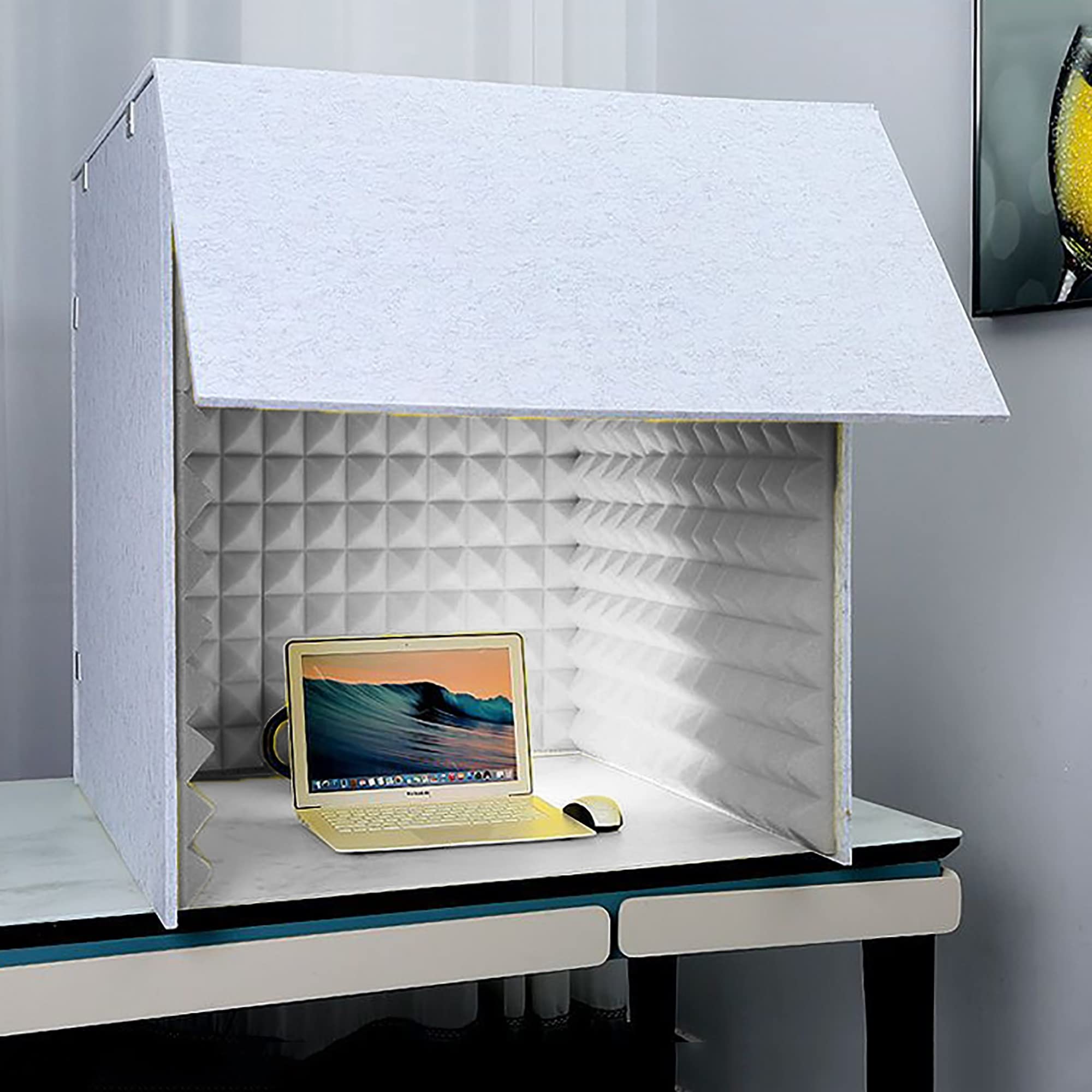 Dźwiękoszczelna kabina izolacyjna, przenośne studio nagraniowe, piankowa osłona mikrofonu do ochrony podcastów i wokali, izolacja szumów osłona biurka