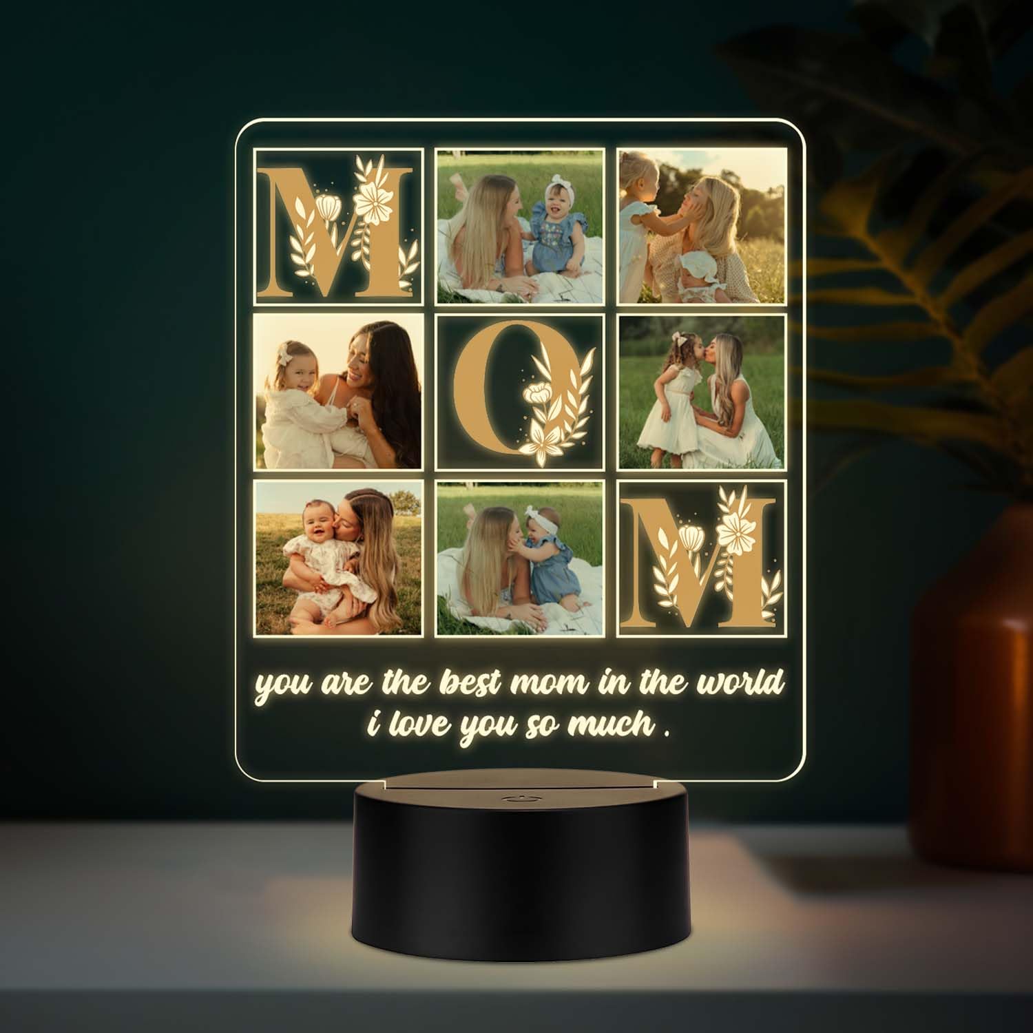 Personalized You are The Best Mom in The World Quote Printed Led Night | Custom with Photos | Mothers Day Gift for Mom | Warm LED Bedside Lamp Home Decor-picture-13