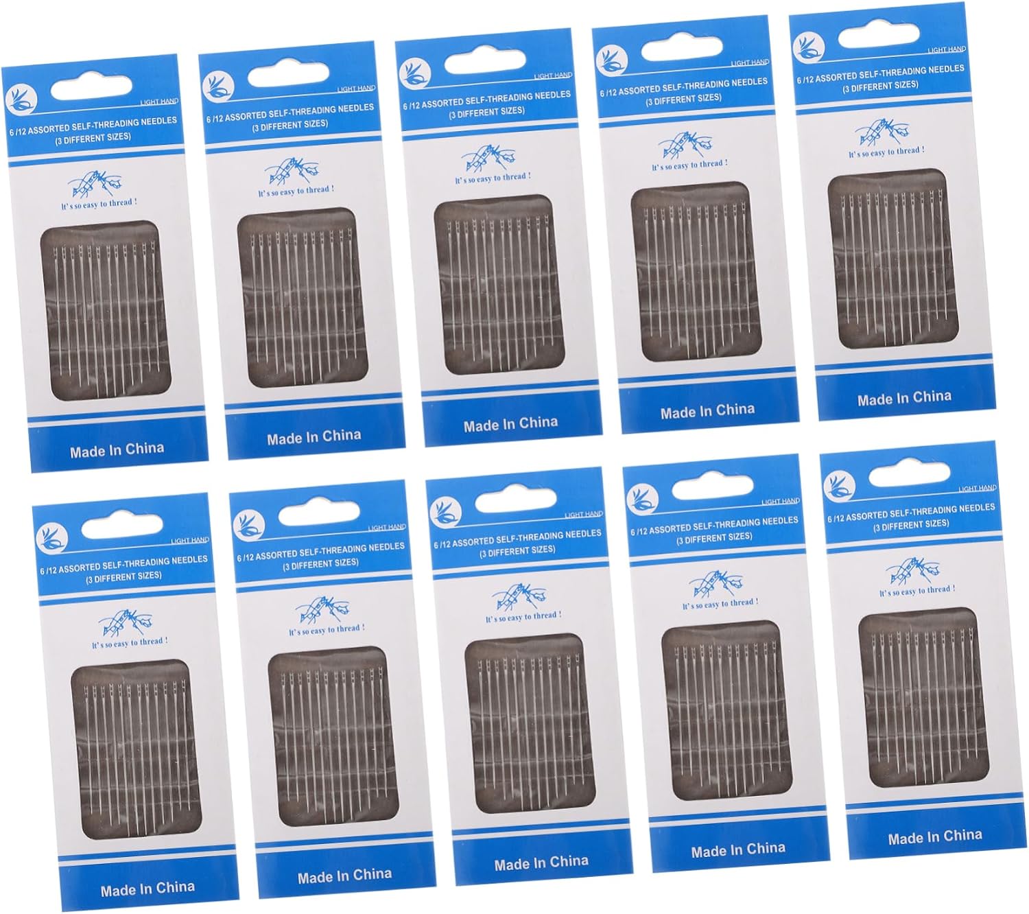 NUOBESTY 120PCS Blind Stitching Needles Silver Tail DIY Hand Sewing Needles for Embroidery Quilting Darning for Elderly and Craft Projects