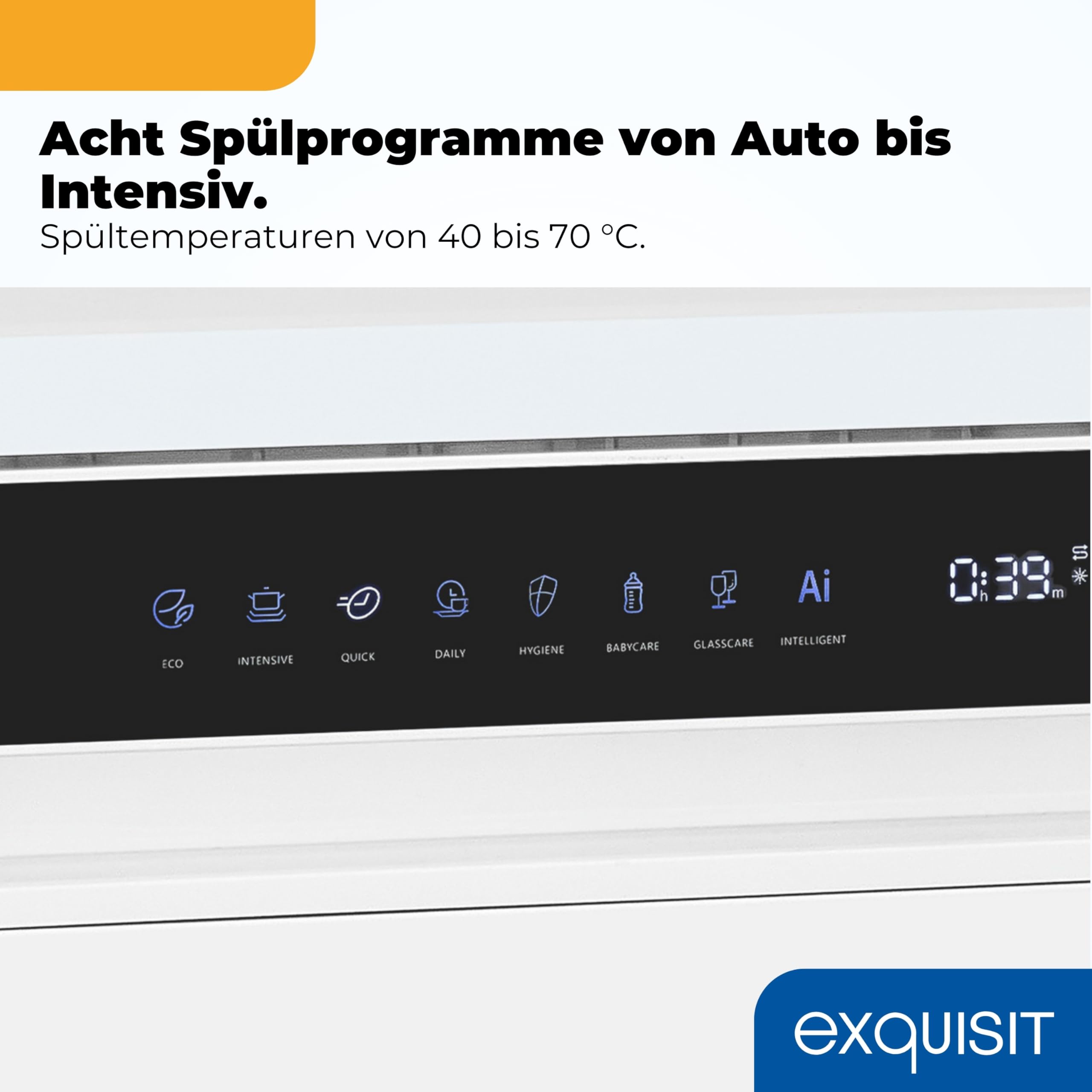 Exquisit GSP9616-450B Geschirrspüler - 60cm Spülmaschine - 16 Gedecke