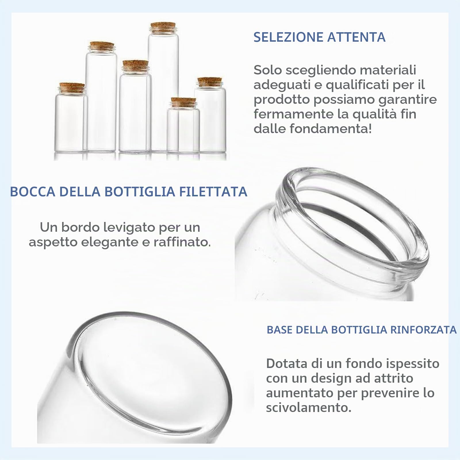20 Pezzi Mini Bottiglie Vetro con Tappo in Sughero 50 ml Mini Barattolini Vetro Piccoli,Barattolo Porta di Spezie,Vasetti Vetro Piccoli per Decorazioni, Feste, Spezie da Cucina, Regalo per Ospiti