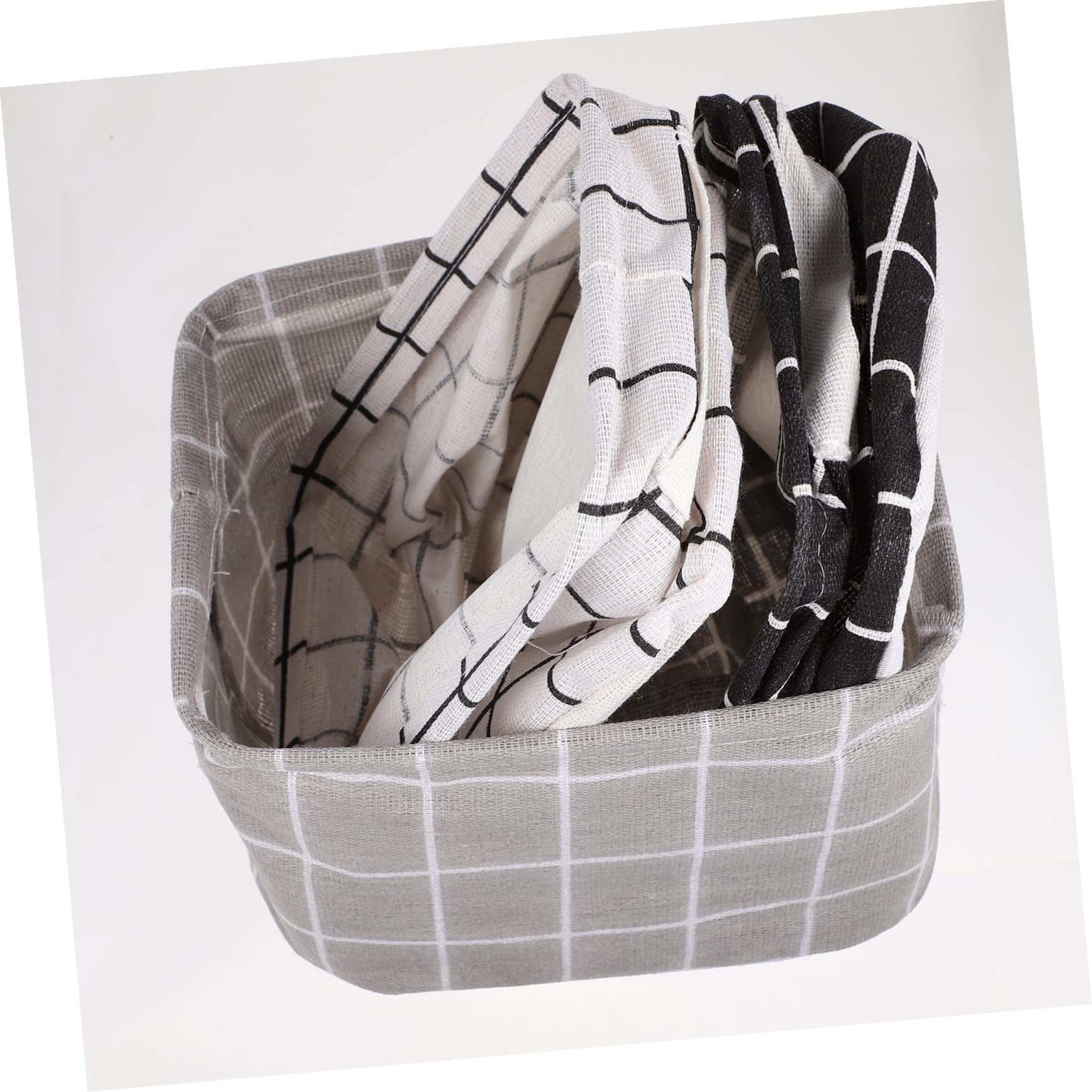 Cabilock 6piezas Cesta De Almacenamiento De Algodón De Cestos Rectangulares Para Organizar Oficina Cocina y Baño Diseño Resistente y Práctico