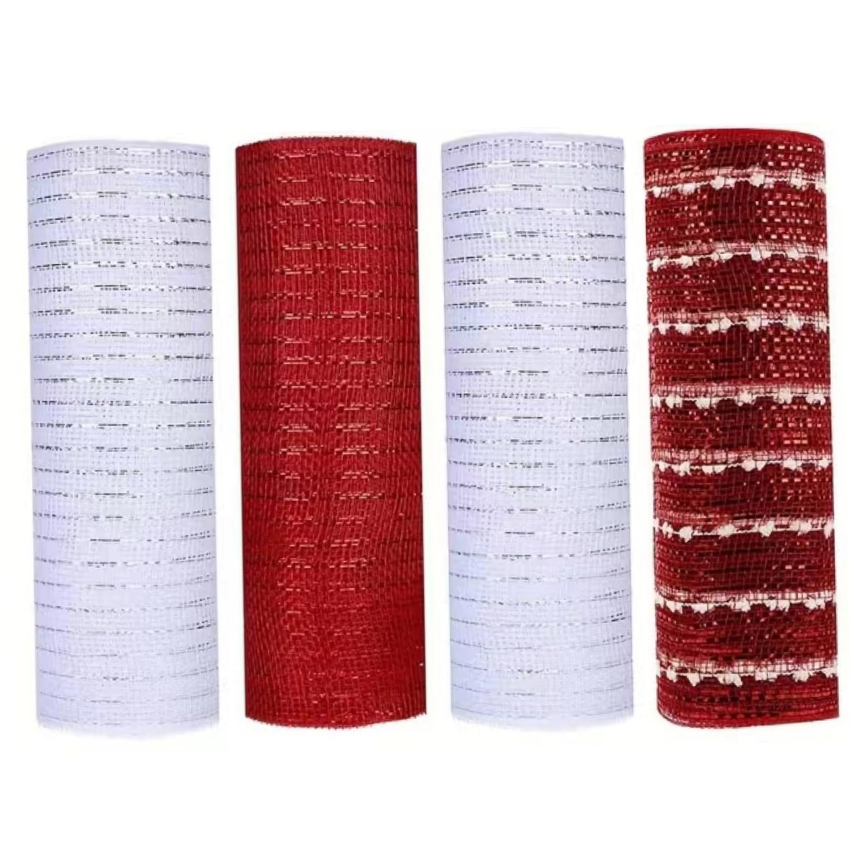 Malla decorativa para hacer coronas navideñas cinta de 10 yardas con destellos metálicos