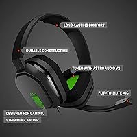 Vista 6 de ASTRO Gaming A10 Auriculares para Xbox OneNintendo Switch PS4 PC y Mac - Cable de 0138in y micrófono Boom de Logitech - Bulk Packaging - VerdeNegro