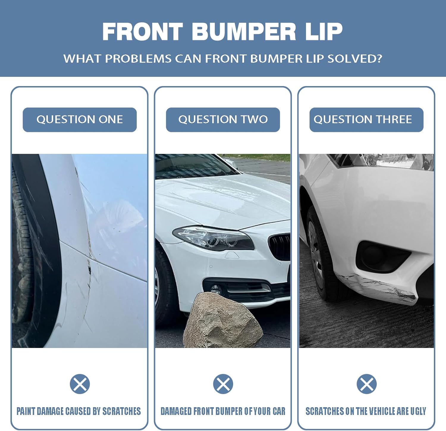 Front Bumper Lip Chin Spoiler fit for Toyota Corolla Sedan Hybrid LE/L/LE/XLE 2020-2025,for Toyota Corolla Sedan Hybrid XLE 2023-2025 3-Piece Front Bumper Lip Spoile Gloss Black