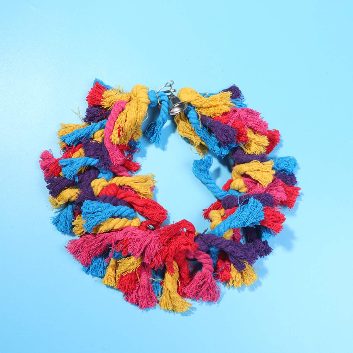Happyyami Kreatives Vogelspielzeug Aus Baumwollseil Mit Integrierter Glocke Schwingendes -Spielzeug Für Papageien Nymphensittiche Und Andere Kleine Vögel Farben Zufällig