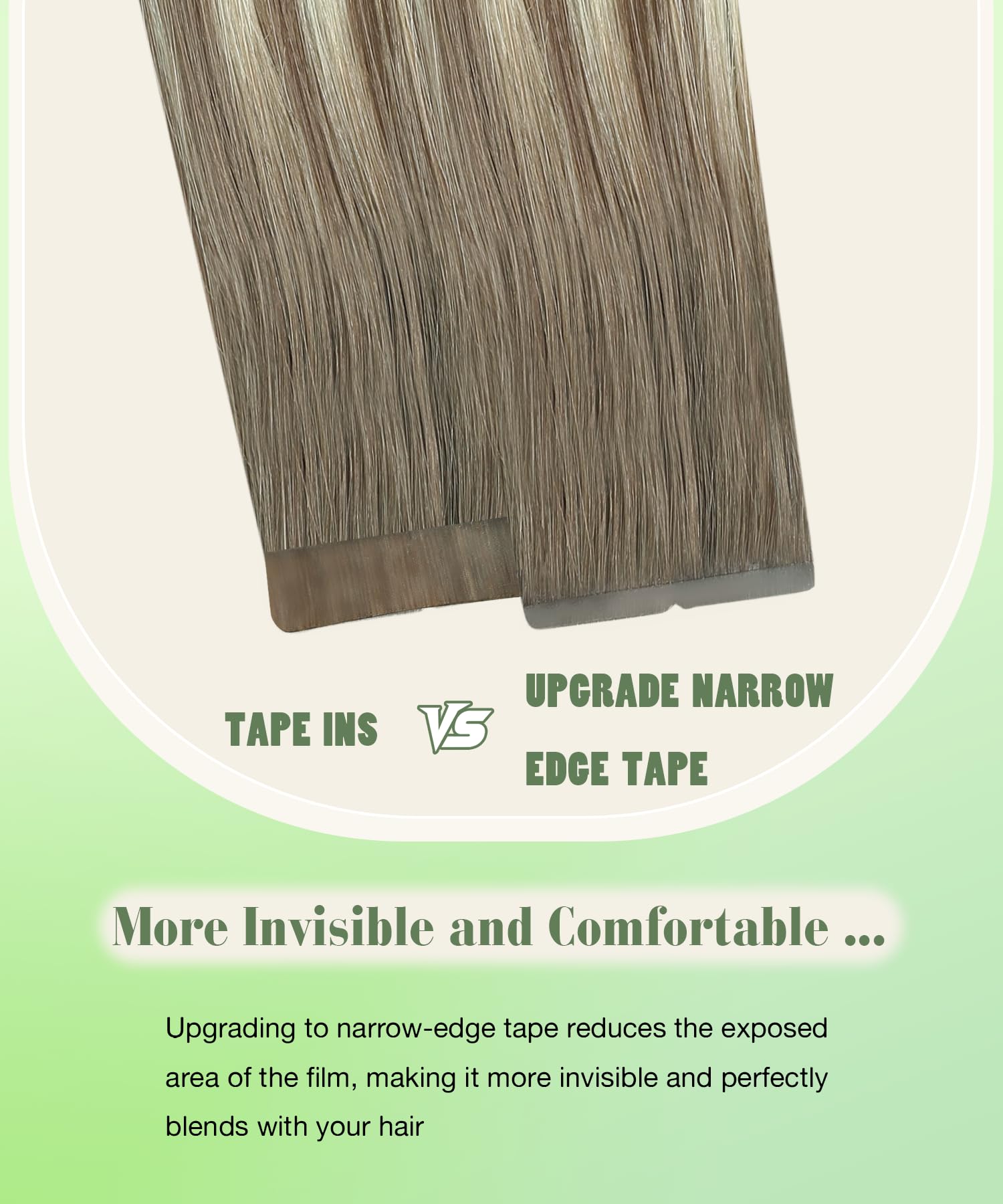 SURNEL Tape in Hair Extensions Human Hair Brown To Blonde 8T60 Tape Hair Extensions Blonde Real Human Hair Extensions Tape-ins 16 Inch 20 Pieces/50g (T16inch - Image 2