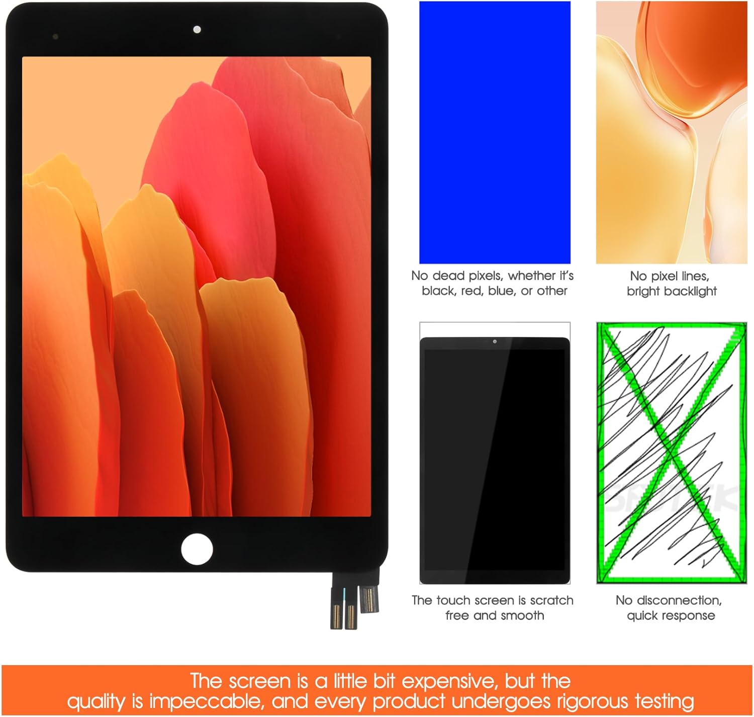 for iPad mini 5 Screen Replacement for iPad mini 5 5th LCD A2126 A2124 A2133 LCD Digiitzer Touch Screen Assembly Repair Parts (Black)