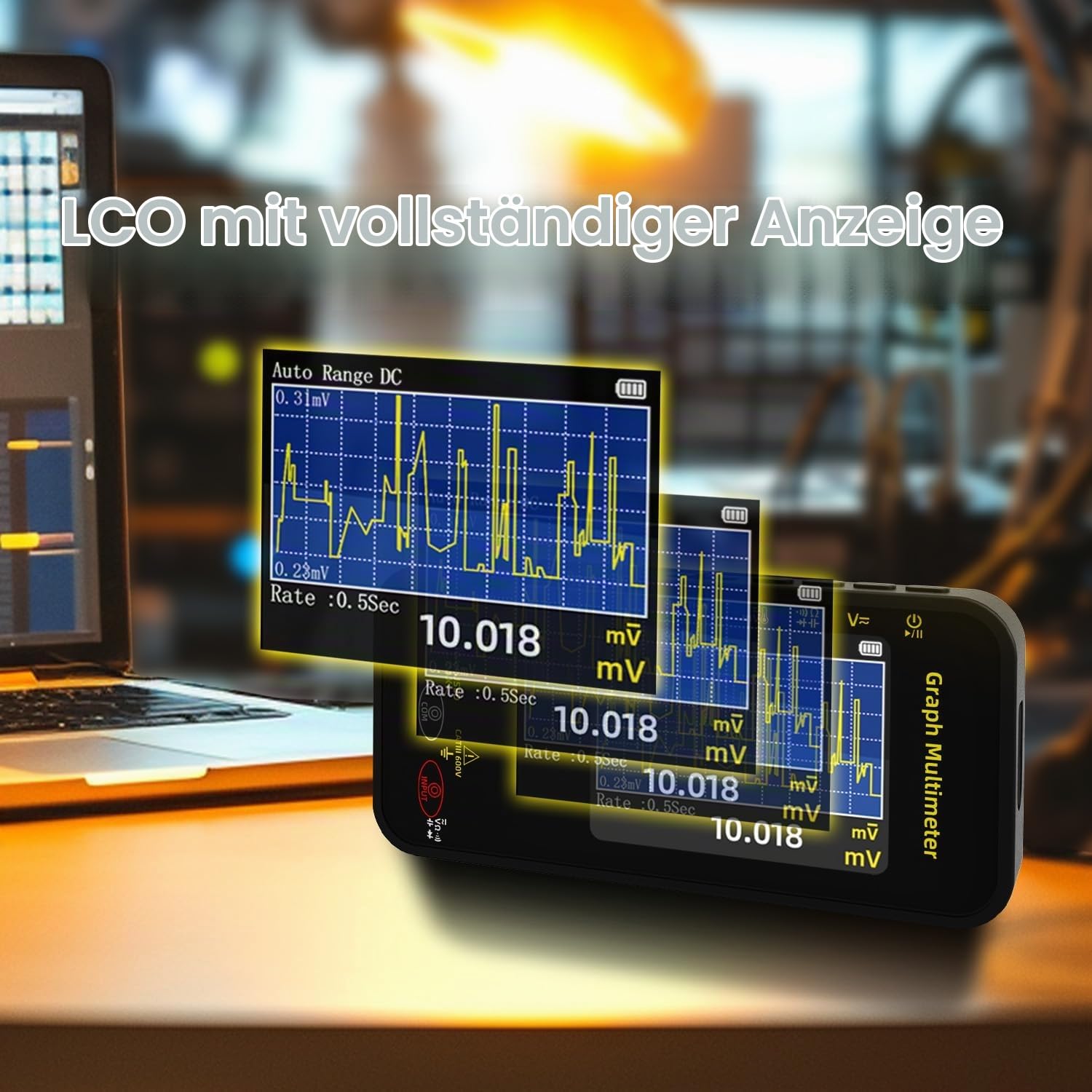 BSIDE Digitales Multimeter Spannungsprüfer Kit S500 Grafisches Multimeter 20000 Zählungen & AVX1 Phasenprüfer, Elektriker Prüfgerät für Strom Spannung Millivolt AC Peak Kapazität Temperatur Messen