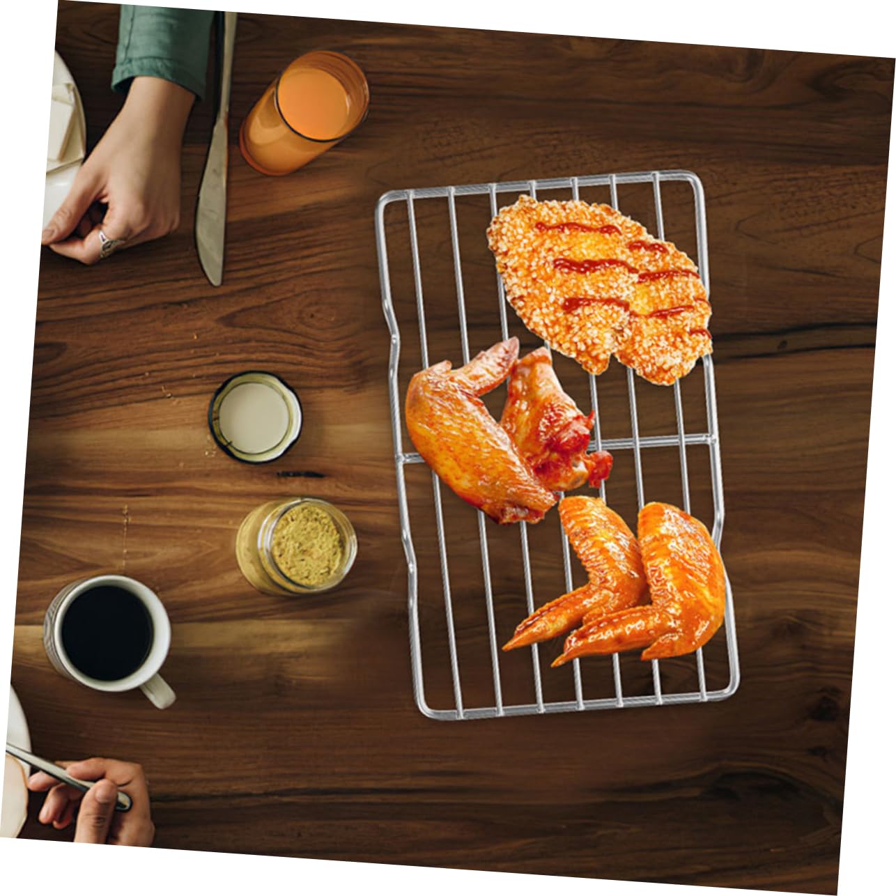 Healifty Griglia per Barbecue in Acciaio Inossidabile Argento Supporto Anti-Caduta Cibo per Picnic e Campeggio Multifunzione