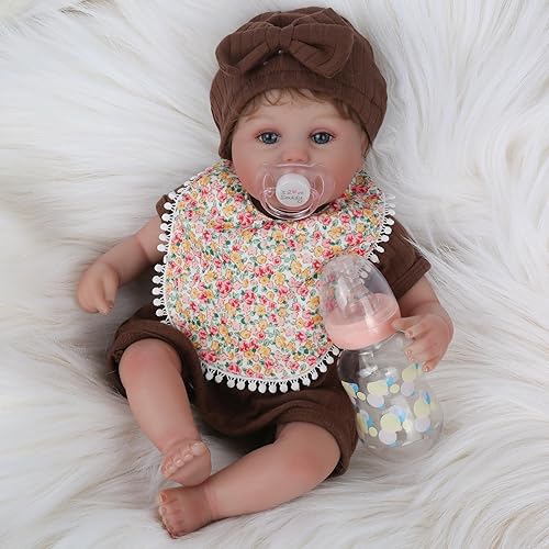 Miniatura 3 de Muñecas de bebé Reborn  16 pulgadas realista de vinilo suave recién nacido hecho a mano con cuerpo de tela suave como un bebé real, juego de regalo