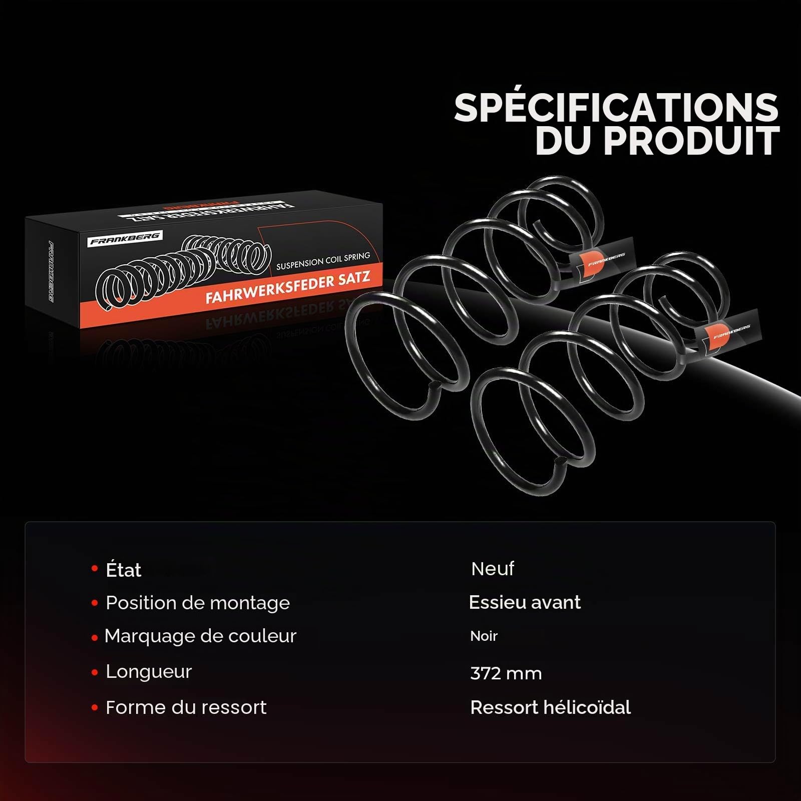 Frankberg Ressort de suspension Remplacer# RC2259,5401000QAK
