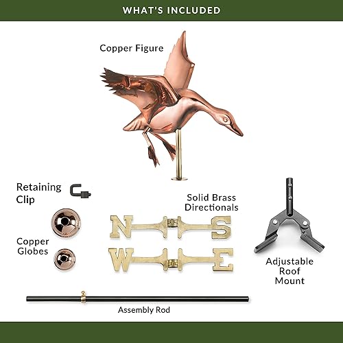 Miniatura 6 de Good Directions 804PR Landing Duck Cottage Veleta de cobre pulido con montaje en el techo