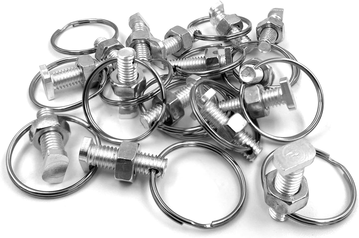 15-Pack Greenhouse Bolts and Rings, Aluminium Cropped Head Greenhouse Bolts and Nuts, Creating Suspension Anchors Point In Glazed Steel Channels to Plant Clips for Climbing Plants, Building Greenhouse