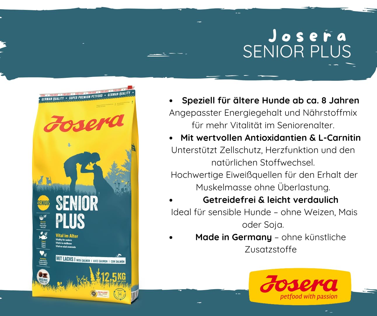 Josera - Hundefutter - Josera Exclusive SeniorPlus - Trockenfutter 12,5 KG + Goodie Quietsche Seppl - Premium Hundefutter für ältere Hunde
