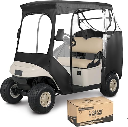 Miniatura 9 de 10L0L Caja para carrito de golf para 2 pasajeros 600D para EZGO TXT/RXV con 2 cremalleras de puerta, aberturas de espejo lateral de seguridad,