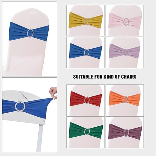 Miniatura 5 de 50 bandas de elastano doradas para sillas para bodas, bandas elásticas para sillas con hebilla, lazos para sillas deslizantes, bandas para